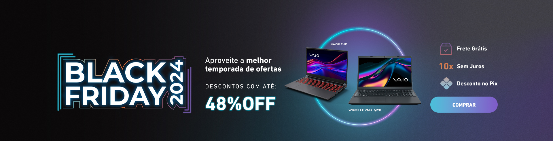 Semana Black Friday com até 48% OFF no PIX